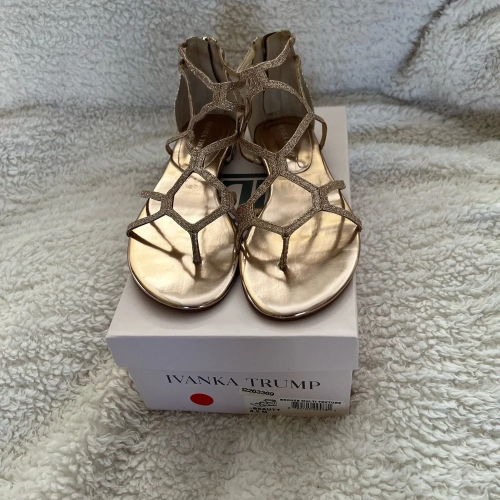 Ivanka Trump Brinze Strappy Sandals - Picture 1 of 6